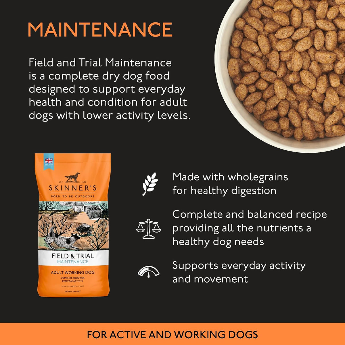 Skinners Field & Trial Maintenance Dry Dog Food – Chicken – 15KG