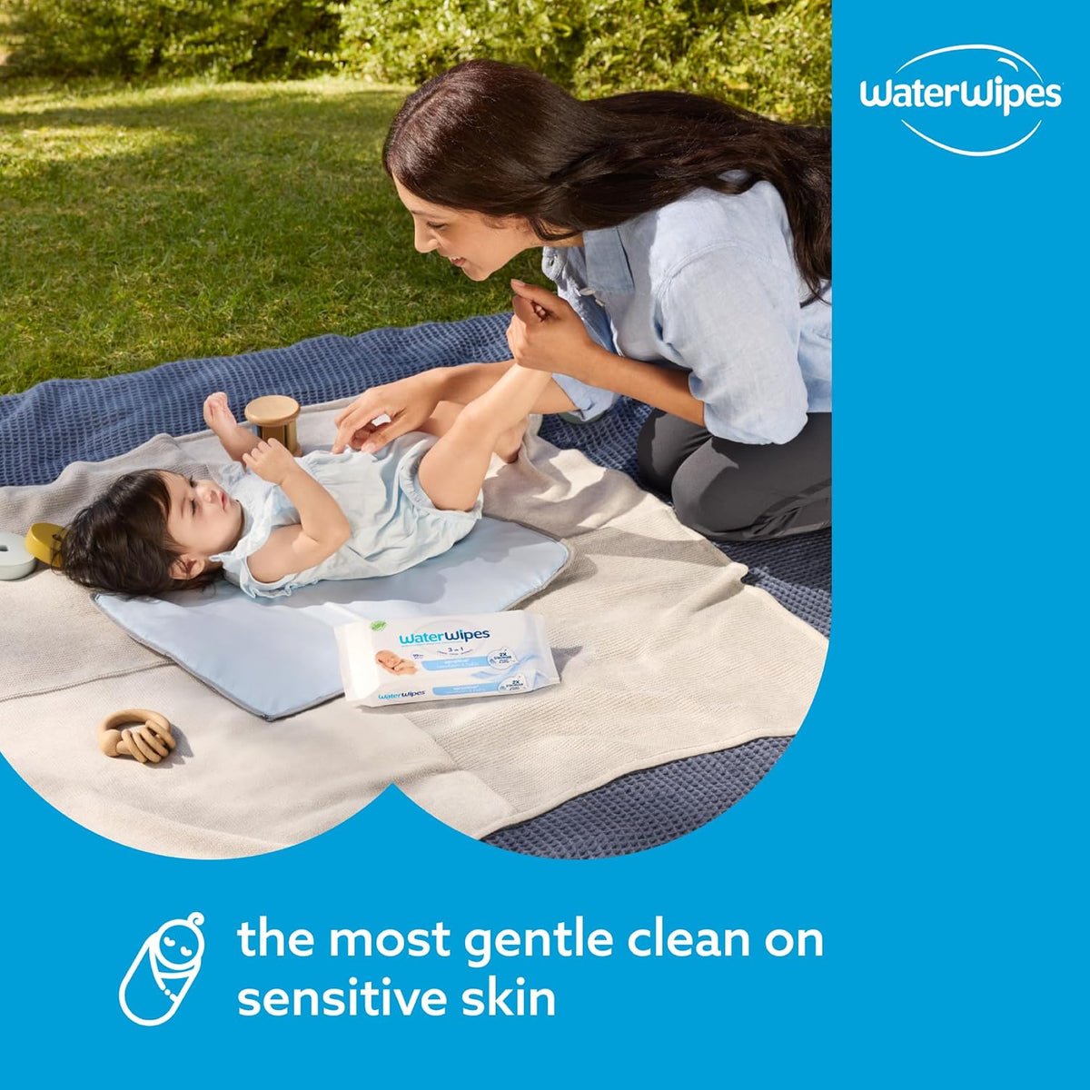 WaterWipes Sensitive+ Newborn & Baby Wipes – 18 Pack | 99.9% Purified Water | Unscented