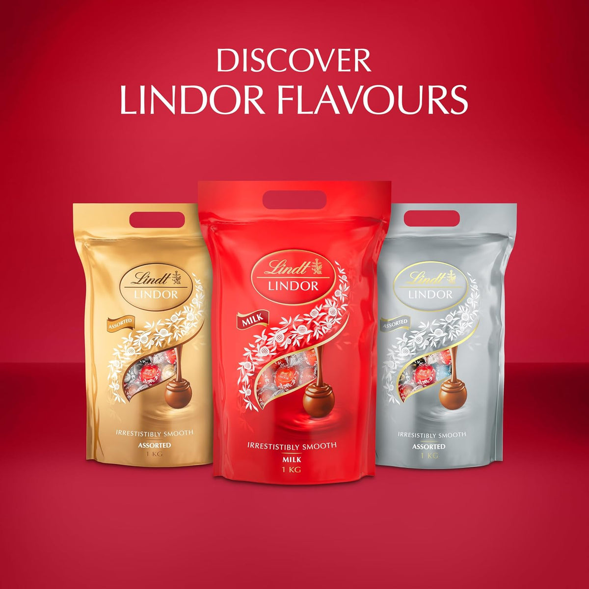 Lindt Lindor Milk Chocolate Truffles – 1kg Bag, Approx. 80 Balls